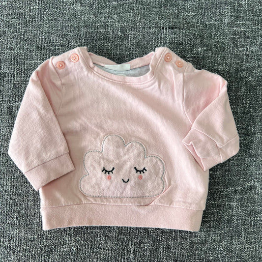 Girls Newborn Pink Cloud Jumper