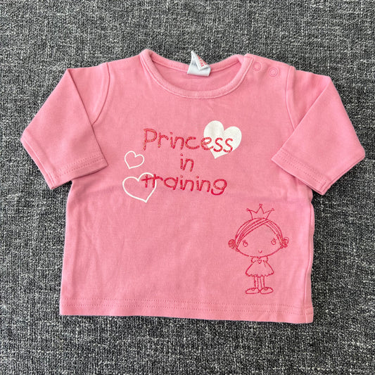 Girls Newborn Pink "Princess In Training" Long Sleeved Top