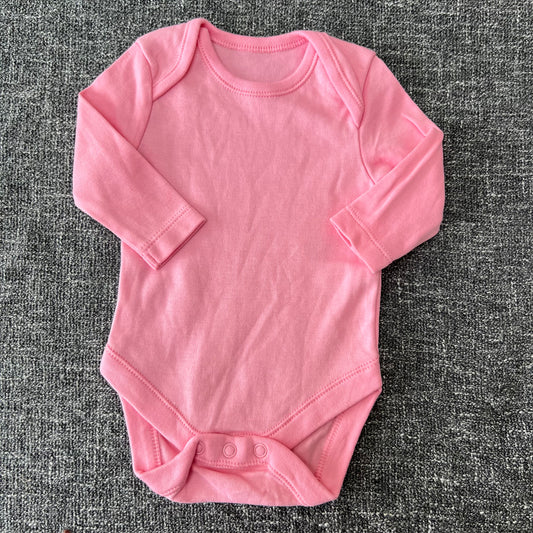 Girls Newborn Pink Long Sleeved Bodysuit