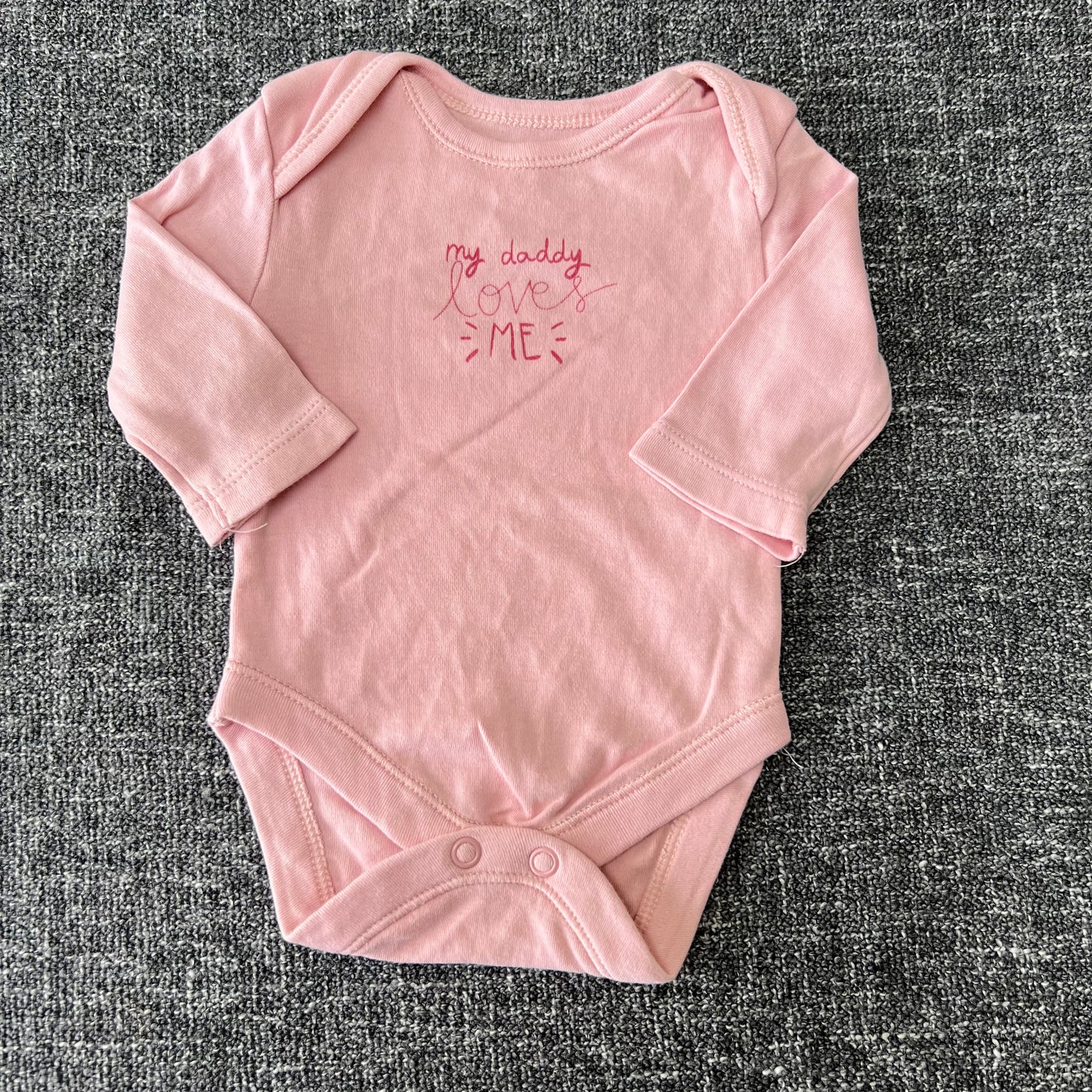 Girls Newborn Pink "My Daddy loves me" Long Sleeved Bodysuit