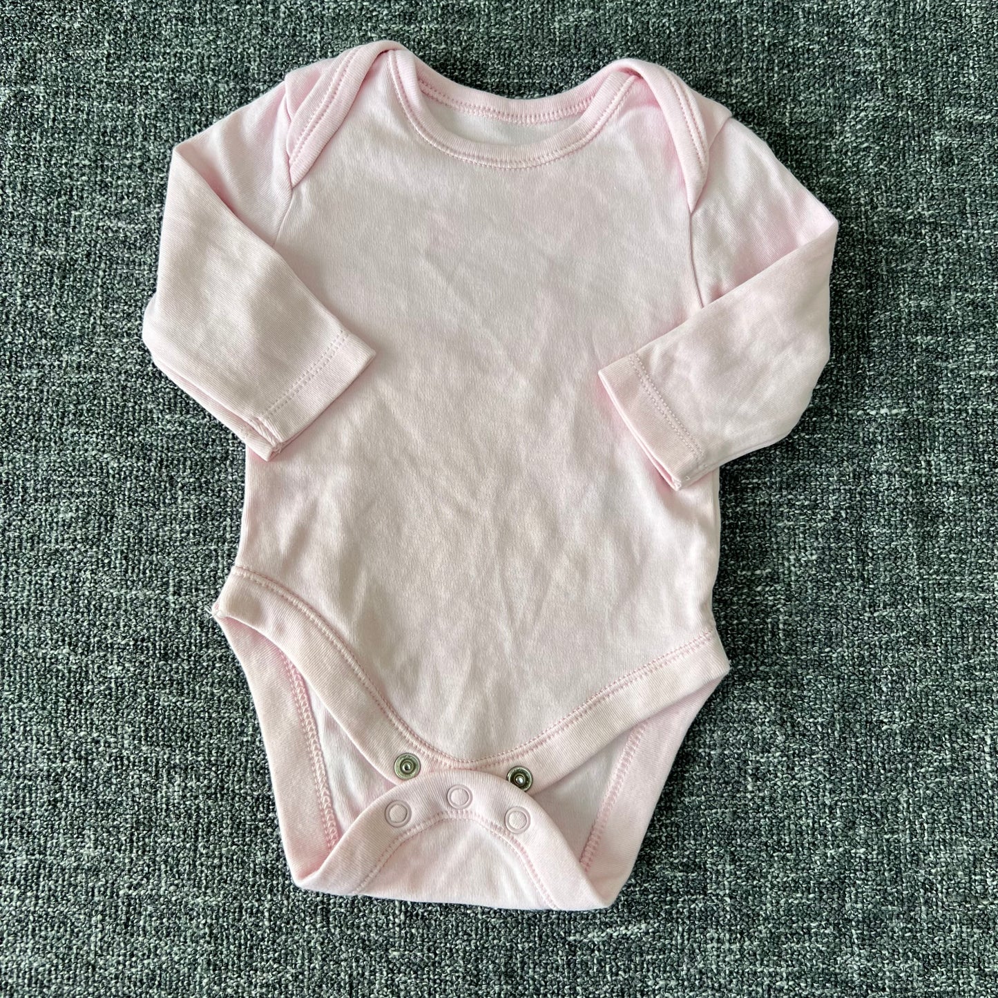 Girls Newborn Plain Pink Long Sleeved Bodysuit