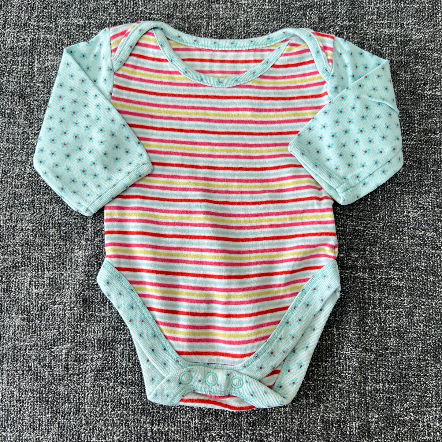 Girls Newborn Striped Long Sleeved Bodysuit