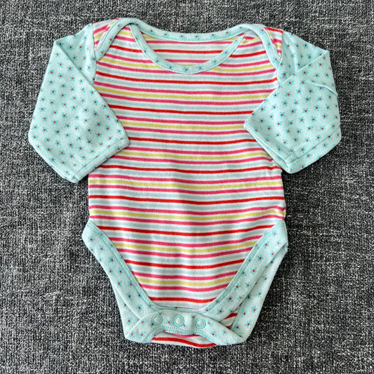 Girls Newborn Striped Long Sleeved Bodysuit