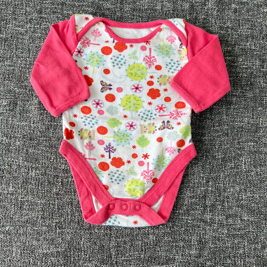 Girls Newborn Flora & Fauna Long Sleeved Bodysuit