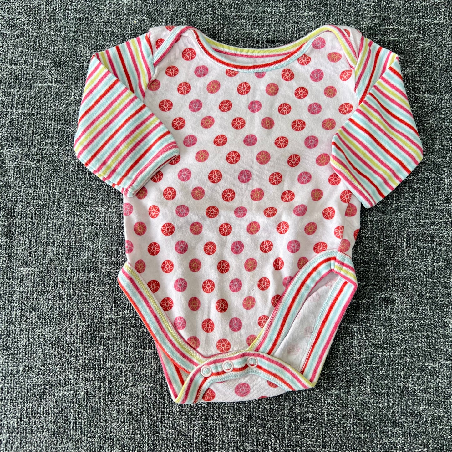 Girls Newborn Patterned Long Sleeved Bodysuit