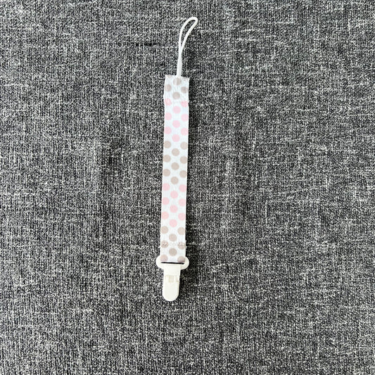 Girl White, Pink & Grey Dummy Clip (O)