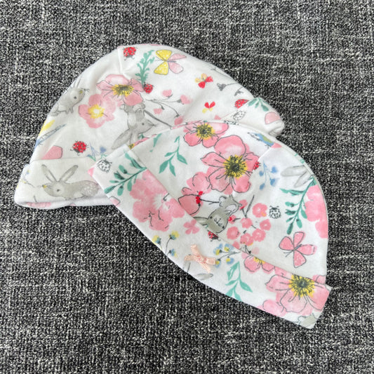 Girls Newborn Floral Hats 2PK