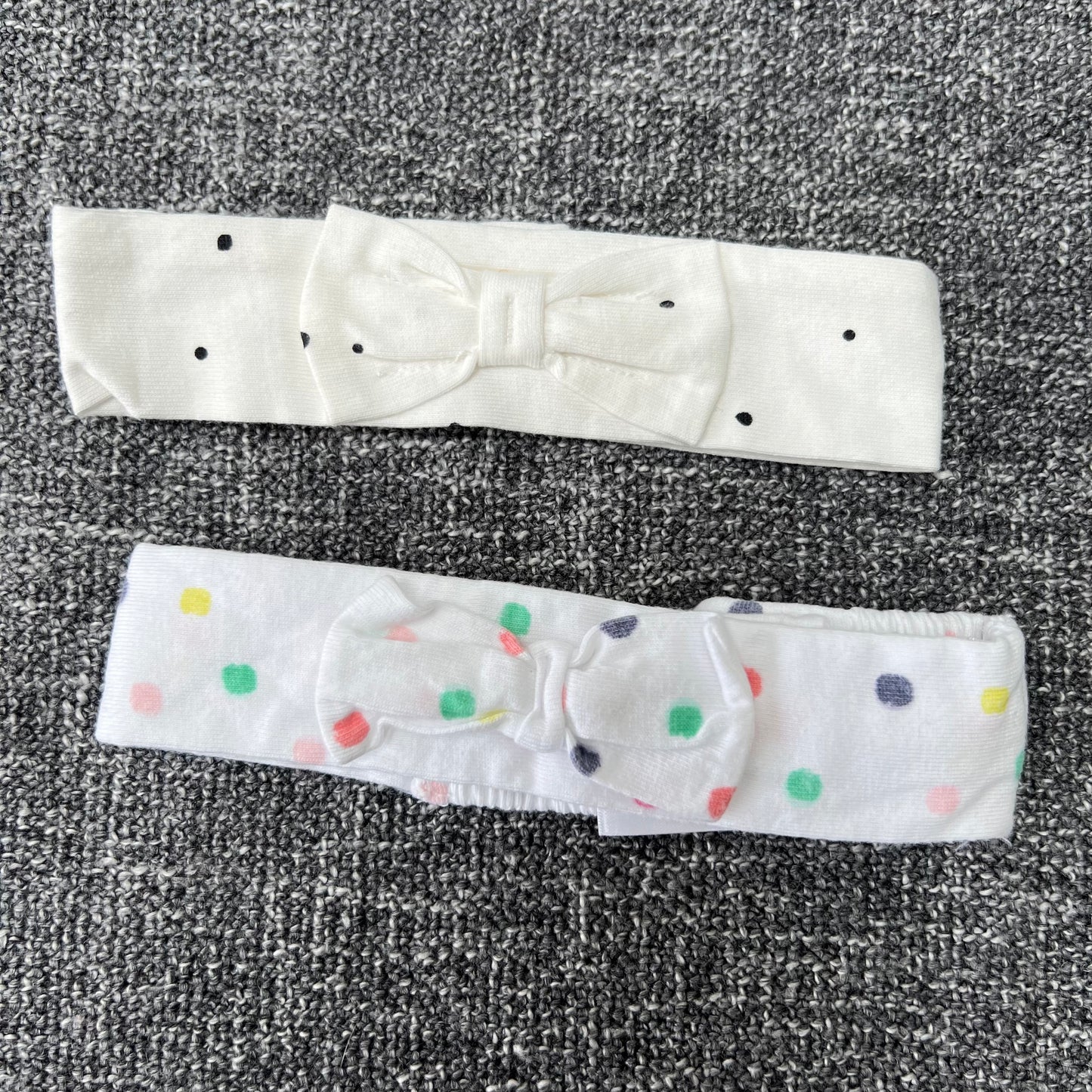 Girls Newborn White Headbands 2PK