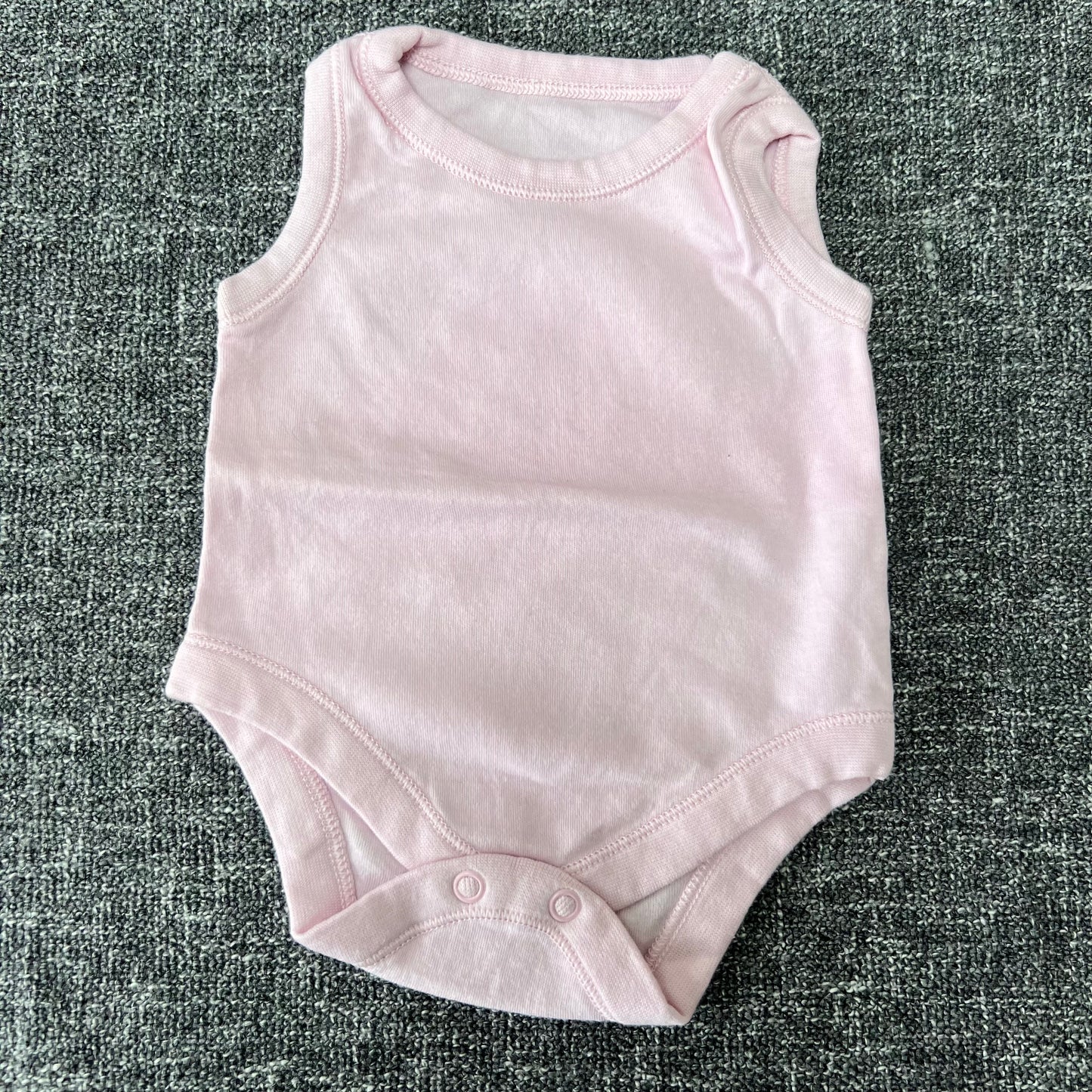 Girls Newborn Plain Pink Sleeveless Bodysuit