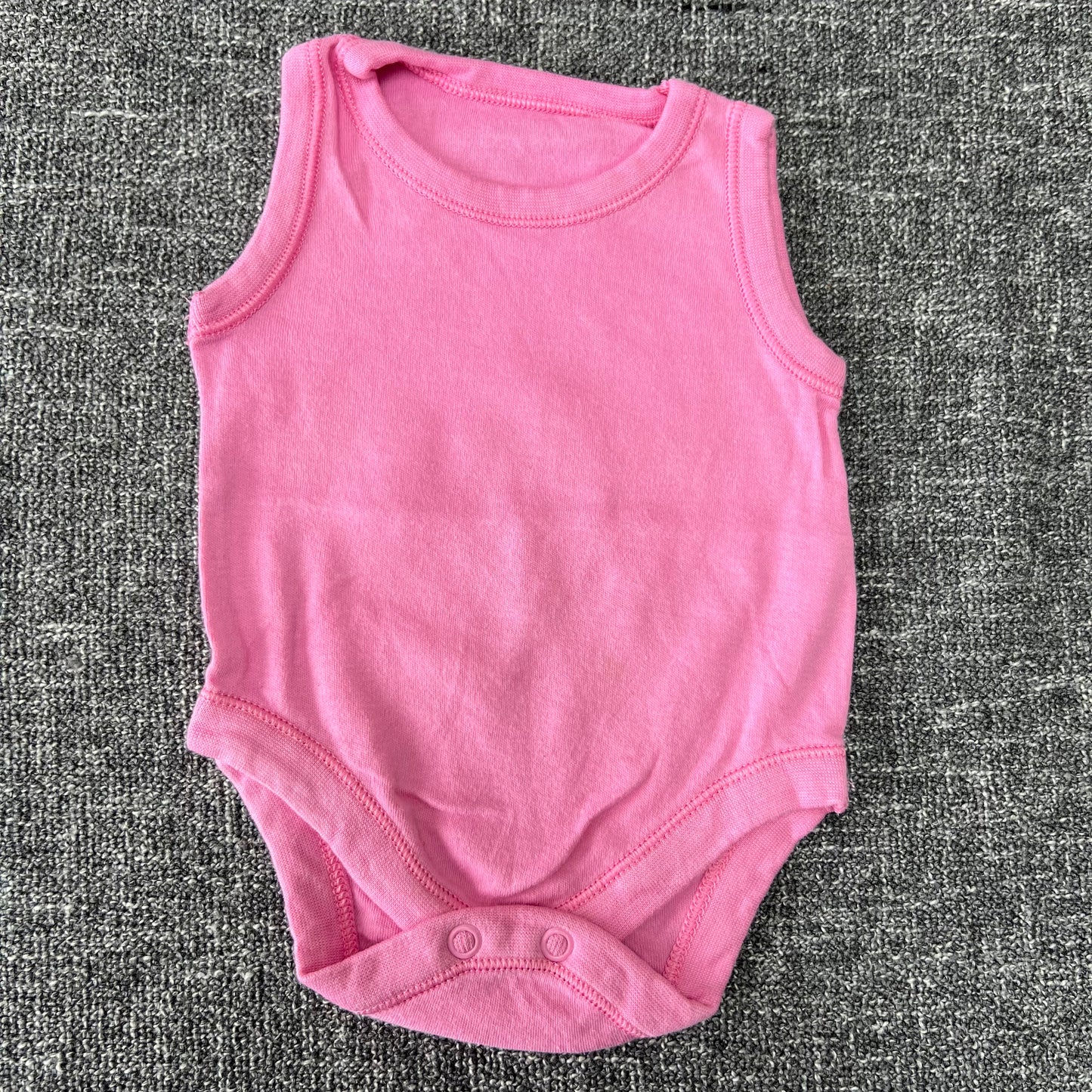 Girls Newborn Plain Pink Sleeveless Bodysuit