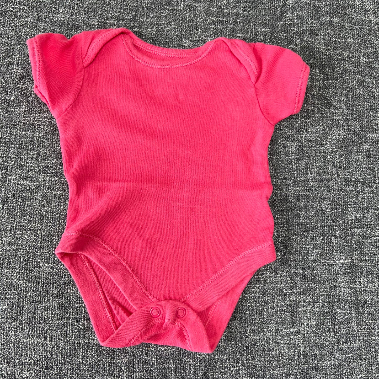 Girls Newborn Plain Pink Short Sleeved Bodysuit