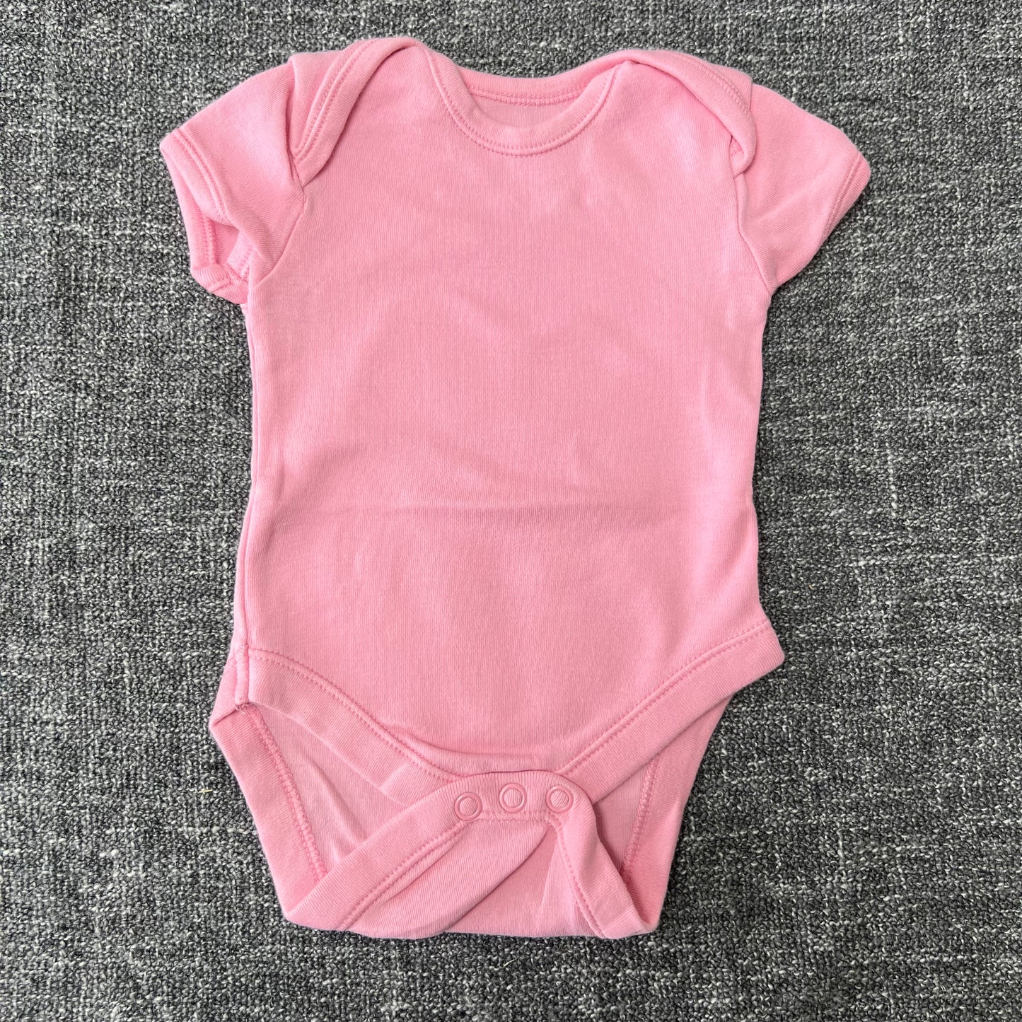 Girls Newborn Plain Pink Short Sleeved Bodysuit