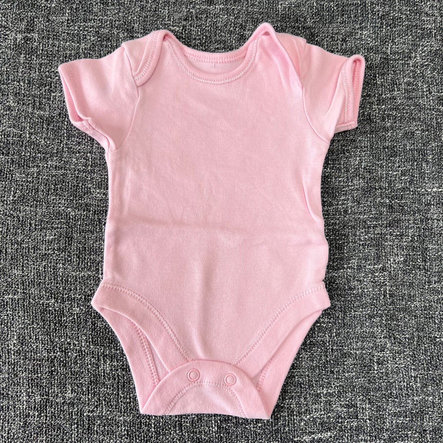 Girls Newborn Plain Pink Short Sleeved Bodysuit