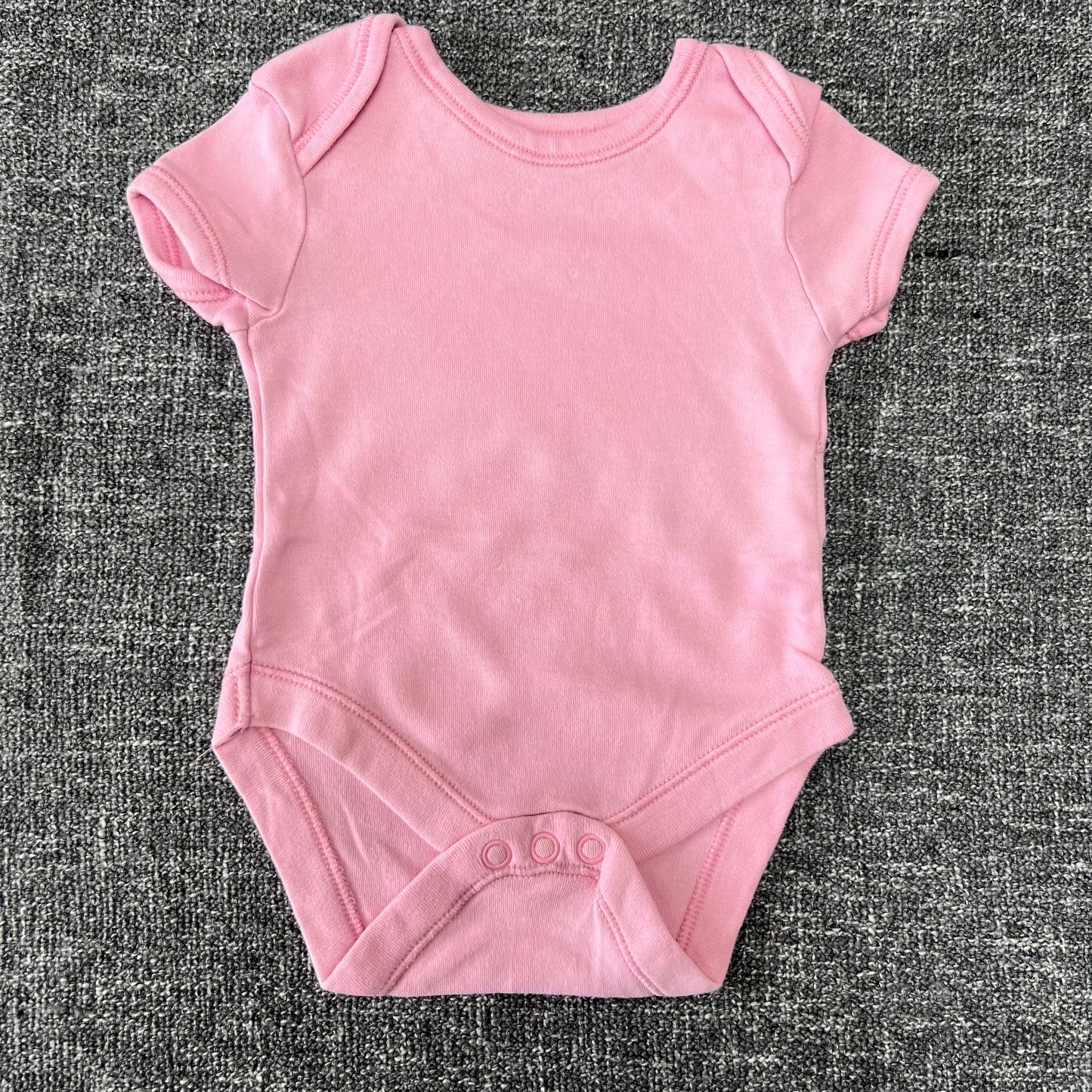 Girls Newborn Plain Pink Short Sleeved Bodysuit