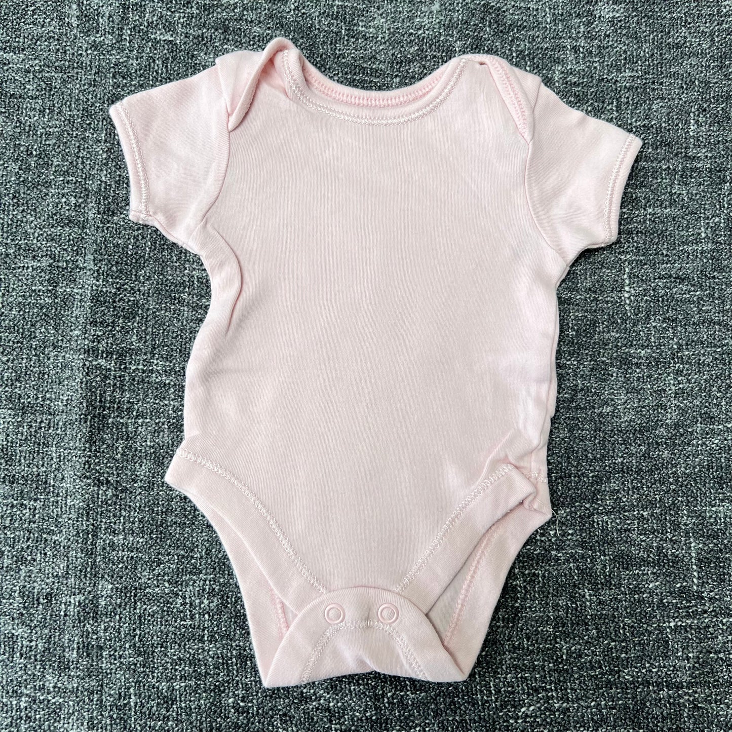 Girls Newborn Plain Pink Short Sleeved Bodysuit