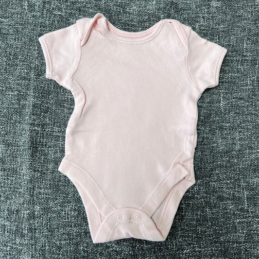 Girls Newborn Plain Pink Short Sleeved Bodysuit