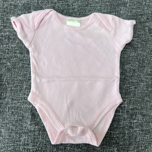 Girls Newborn Plain Pink Short Sleeved Bodysuit