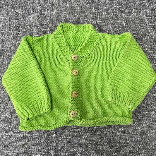 Boys 0-3 Month Green Knitted Cardigan