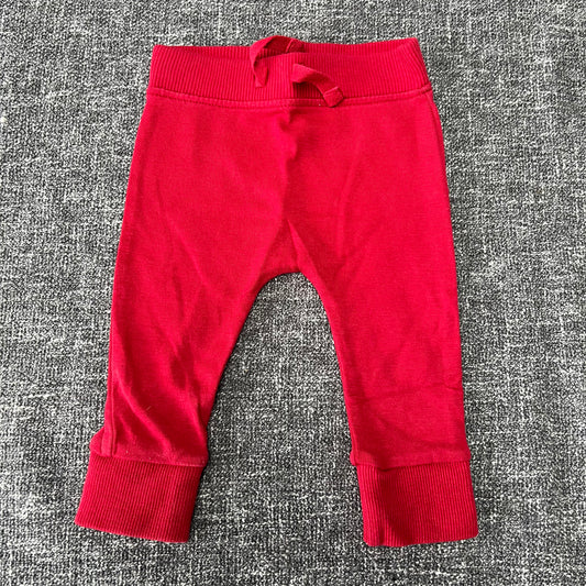 Boys 0-3 Month Plain Red Leggings