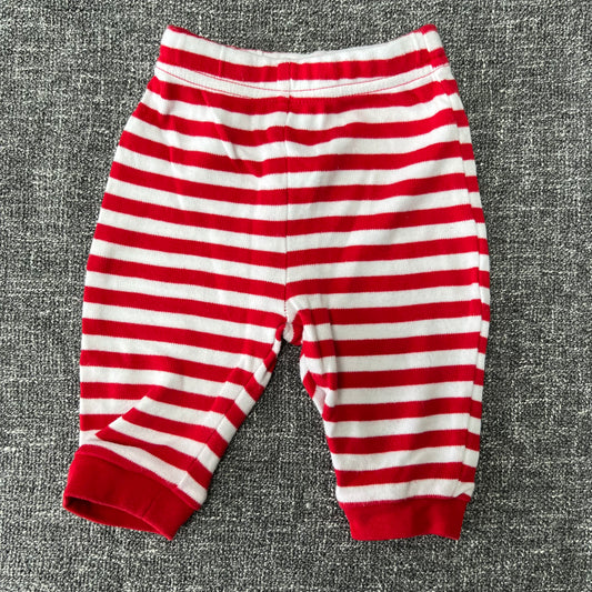 Boys 0-3 Month Red & White Striped Leggings