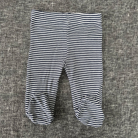 Boys 0-3 Month Blue & White Striped Leggings