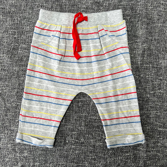 Boys 0-3 Month Grey Striped Joggers