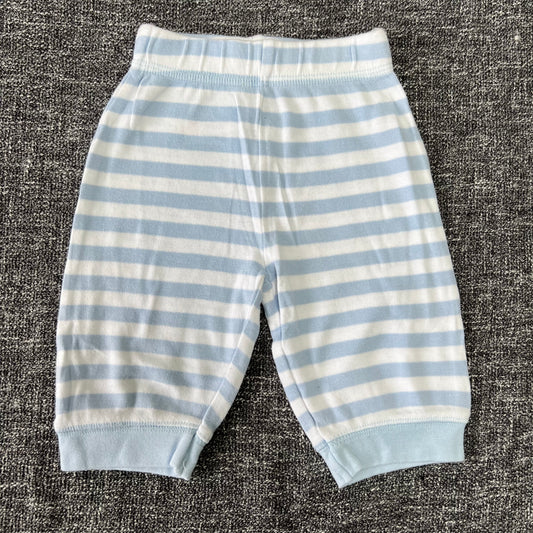 Boys 0-3 Month Blue & White Striped Light Weight Joggers