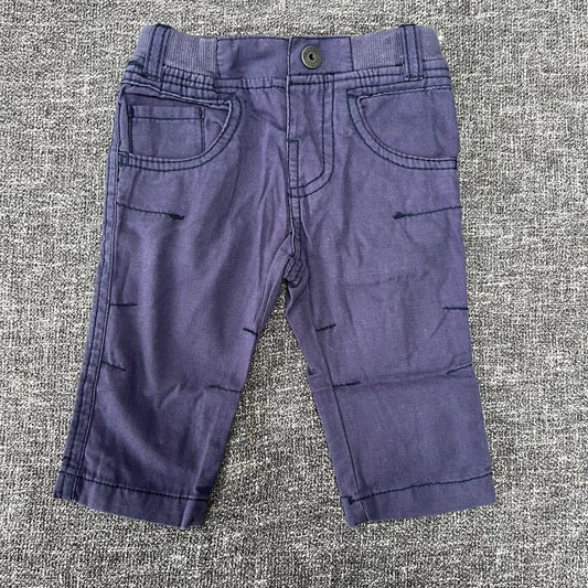 Boys 0-3 Month Plain Blue Chino Style Trousers