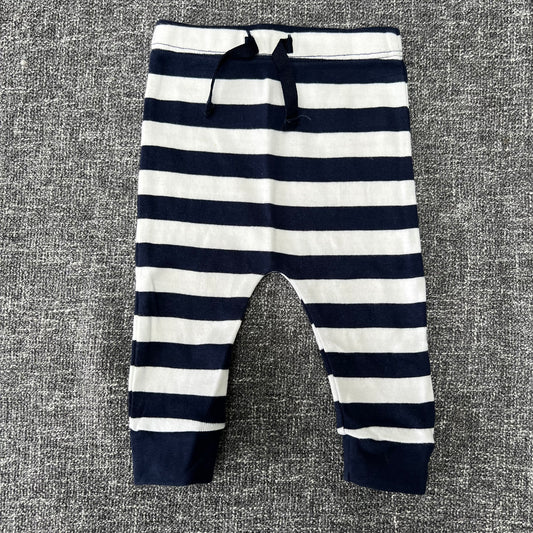 Boys 0-3 Months Blue & White Striped Leggings