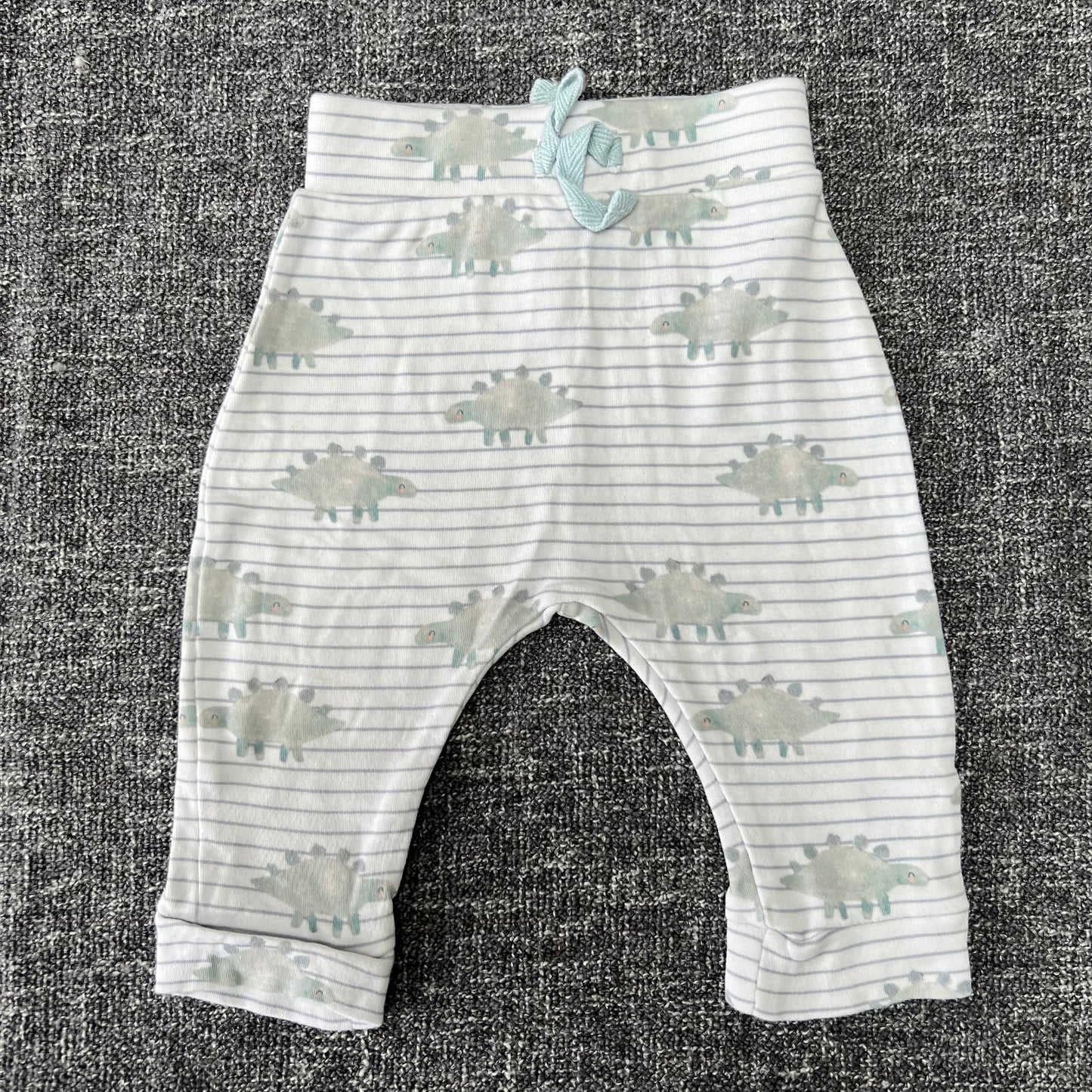 Boys 0-3 Month Striped Dinosaur Leggings