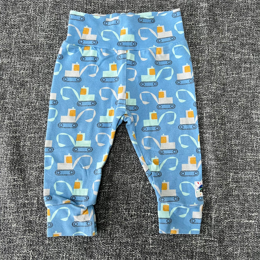 Boys 0-3 Month Blue Digger Leggings