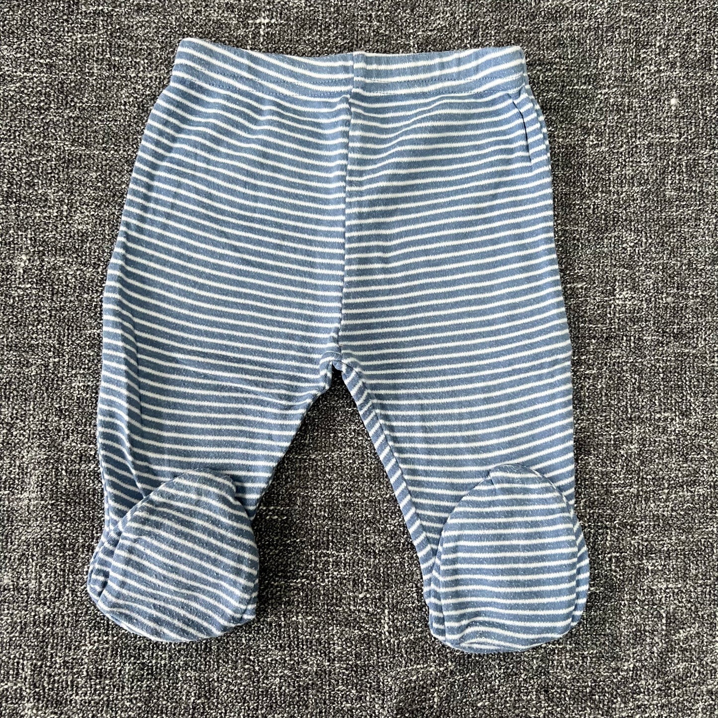 Boys 0-3 Month Blue & White Striped Leggings