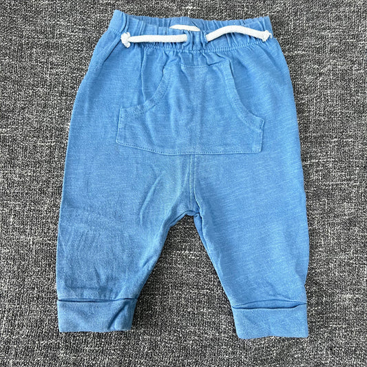 Boys 0-3 Month Plain Blue Leggings