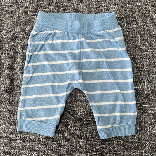 Boys 0-3 Month Blue & White Striped Light Weight Joggers