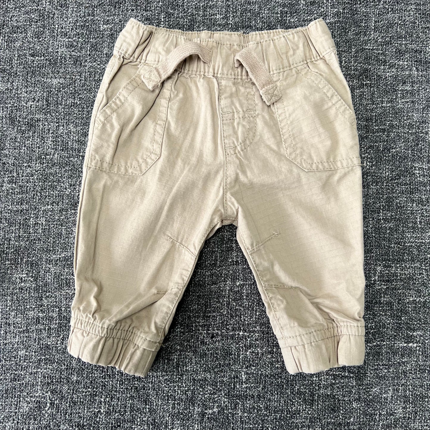 Boys 0-3 Month Beige Light Weight Trousers