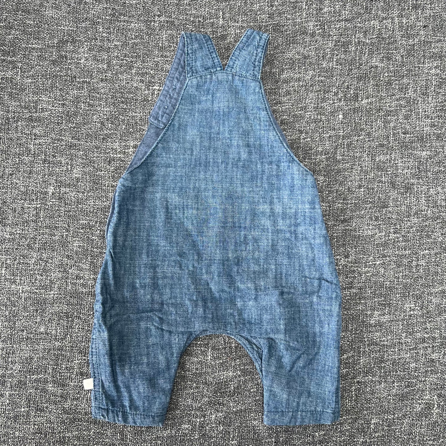 Boys 0-3 Month Blue Animal Dungarees