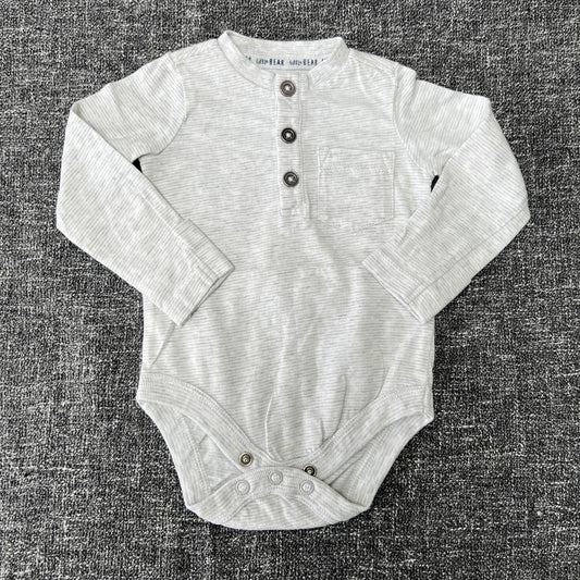 Boys 0-3 Month Grey Long Sleeved Bodysuit