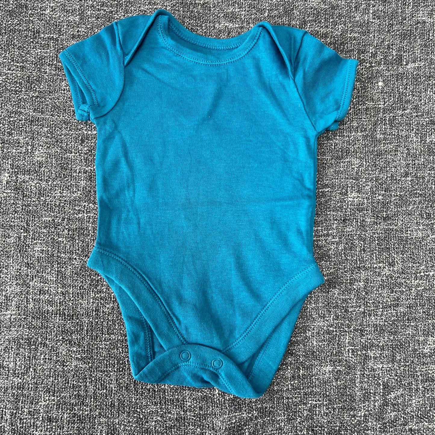 Boys 0-3 Month Plain Blue Short Sleeved Bodysuit