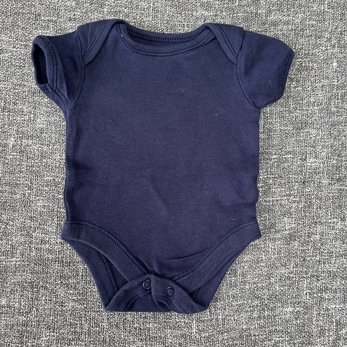 Boys 0-3 Month Plain Blue Short Sleeved Bodysuit