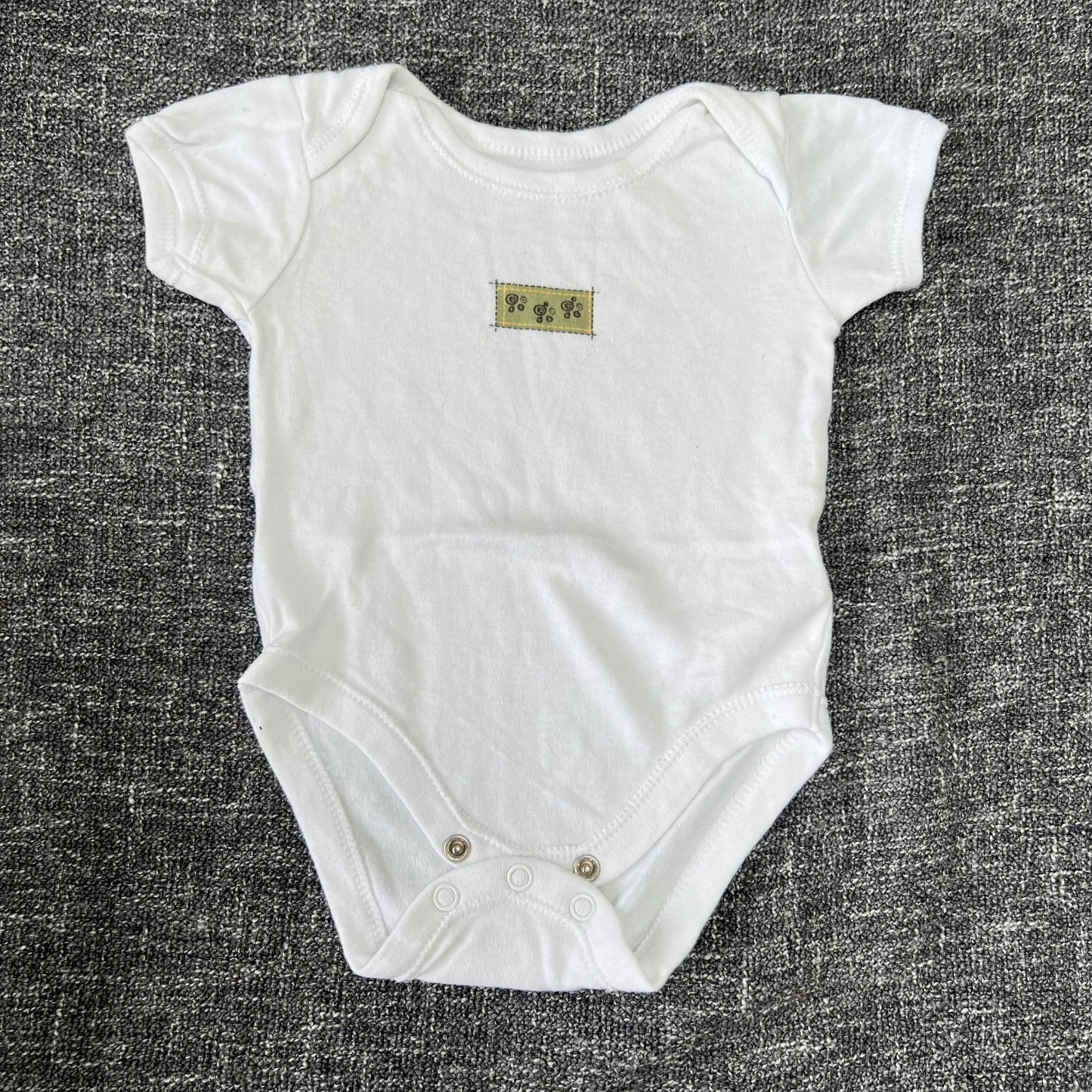 Boys 0-3 Month White 'Bear Paw Print' Short Sleeved Bodysuit