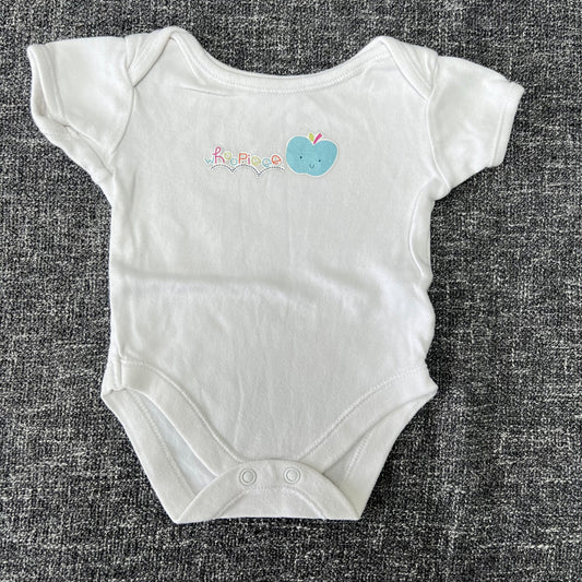 Boys 0-3 Month White "Whoopieee" Short Sleeved Bodysuit