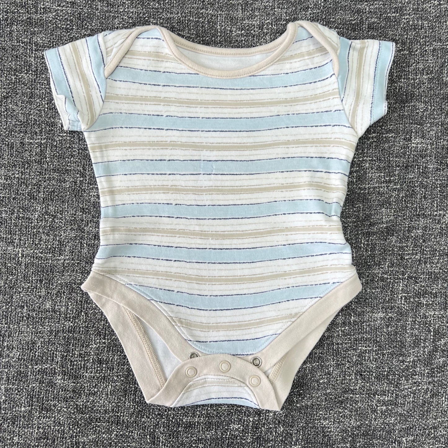 Boys 0-3 Month Striped Short Sleeved Bodysuit