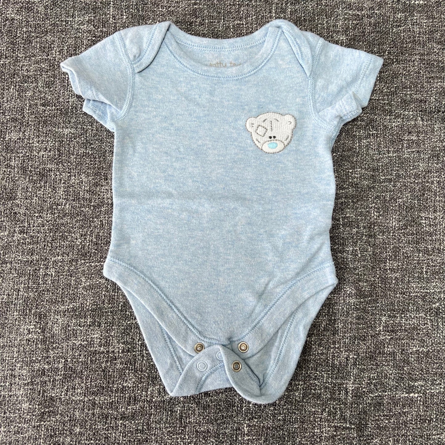 Boys 0-3 Month Blue "Tatty Teddy" Short Sleeved Bodysuit