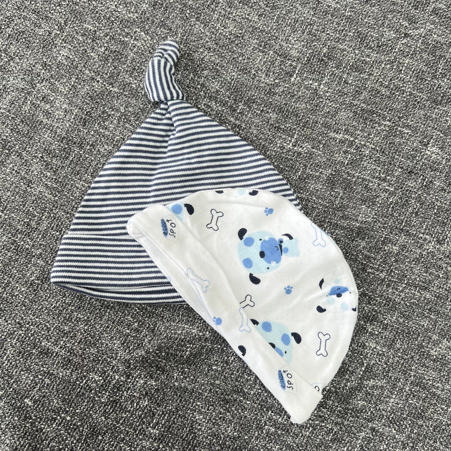 Boys 0-3 Month Blue Hats 2pk