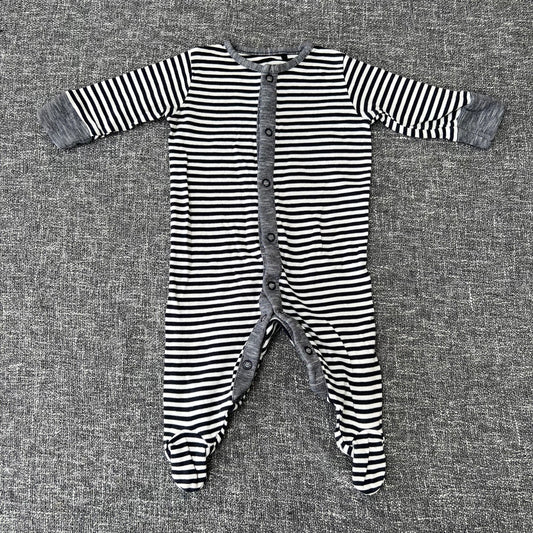 Boys 0-3 Month Blue & White Striped Sleepsuit