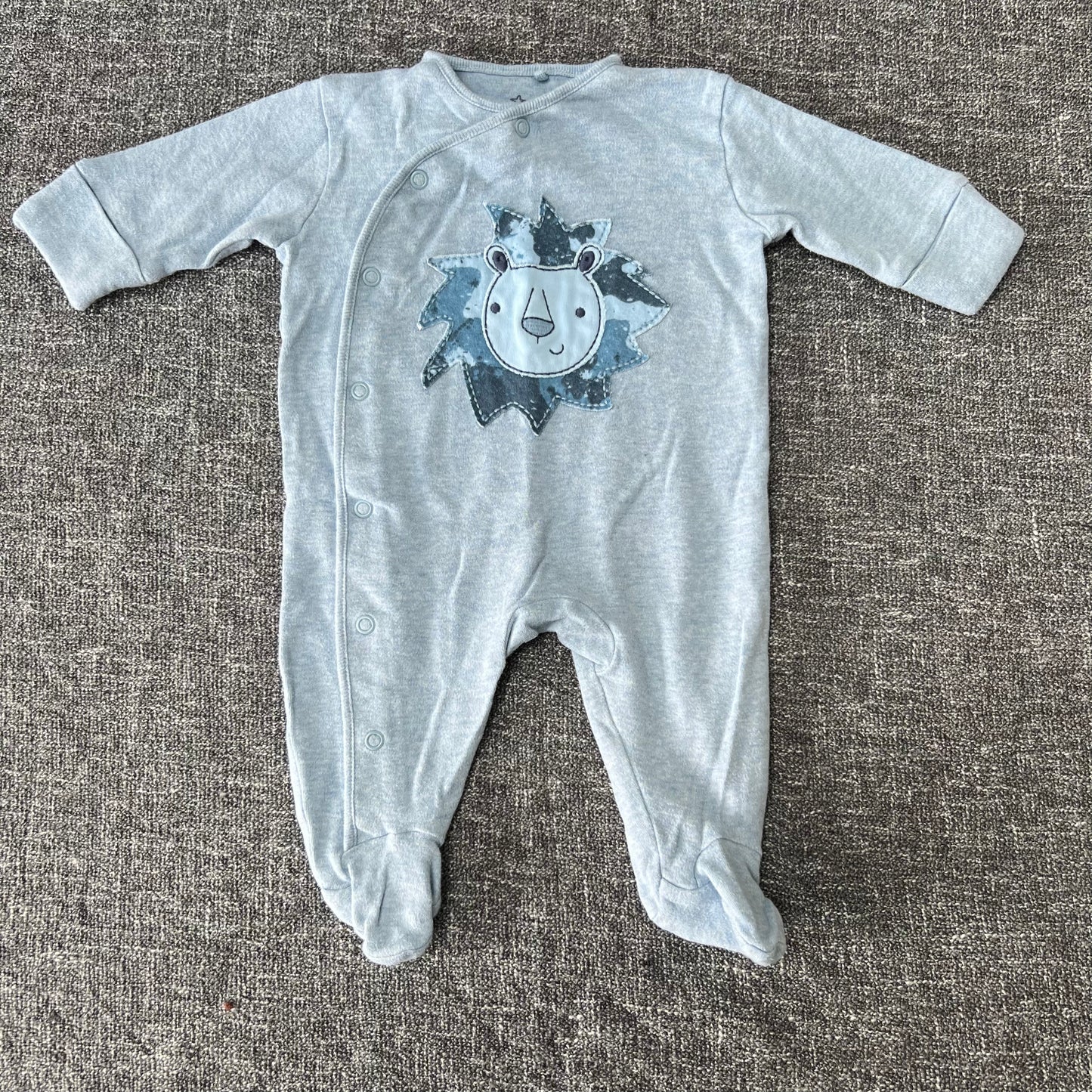 Boys 0-3 Month Blue Lion Sleepsuit