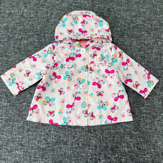 Girls 0-3 Month Pink Butterfly Light Weight Jacket