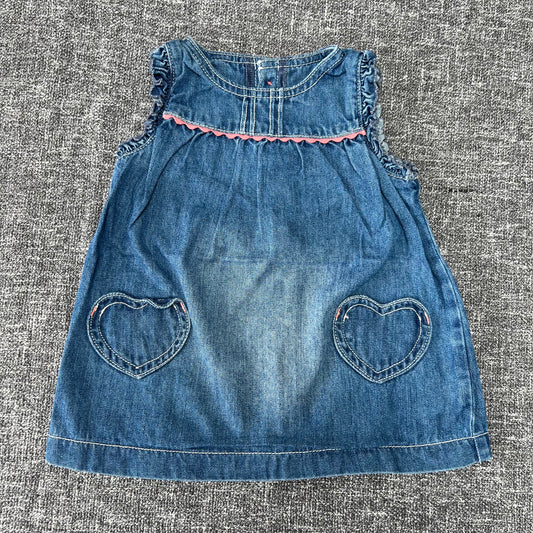 Girls 0-3 Month Denim Dress