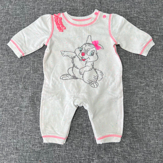 Girls 0-3 Month White Speckled Disney Thumper Romper