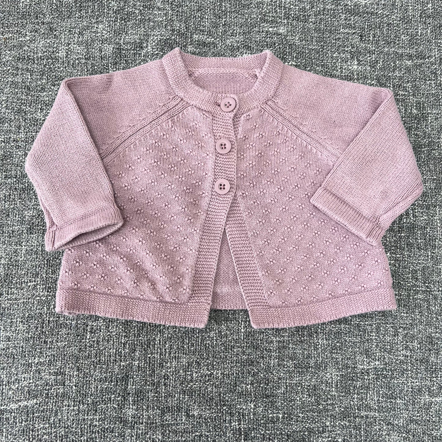 Girls 0-3 Month Purple Knitted Cardigan